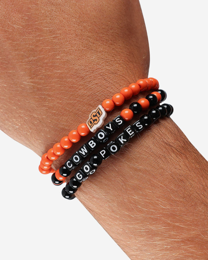 Oklahoma State Cowboys 3 Pack Beaded Friendship Bracelet FOCO - FOCO.com