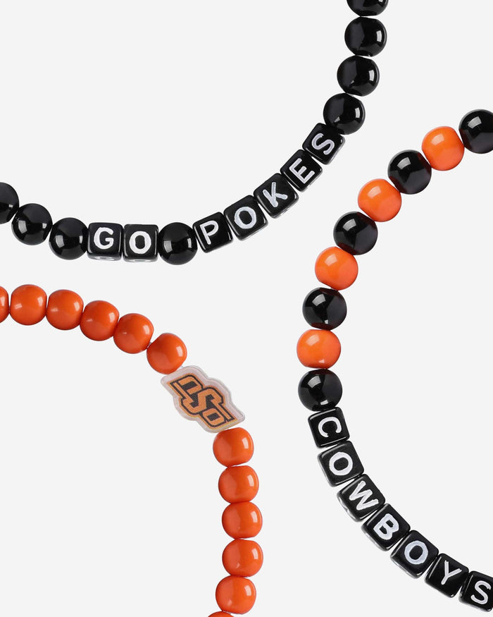 Oklahoma State Cowboys 3 Pack Beaded Friendship Bracelet FOCO - FOCO.com