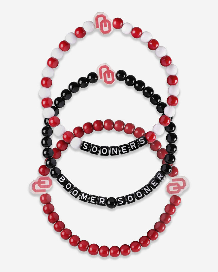 Oklahoma Sooners 3 Pack Beaded Friendship Bracelet FOCO - FOCO.com