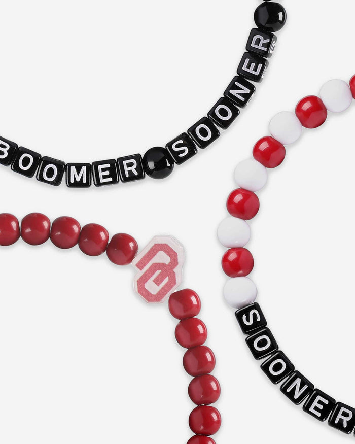 Oklahoma Sooners 3 Pack Beaded Friendship Bracelet FOCO - FOCO.com