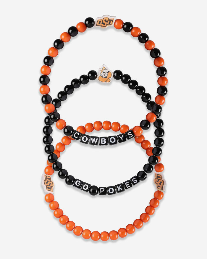 Oklahoma State Cowboys 3 Pack Beaded Friendship Bracelet FOCO - FOCO.com