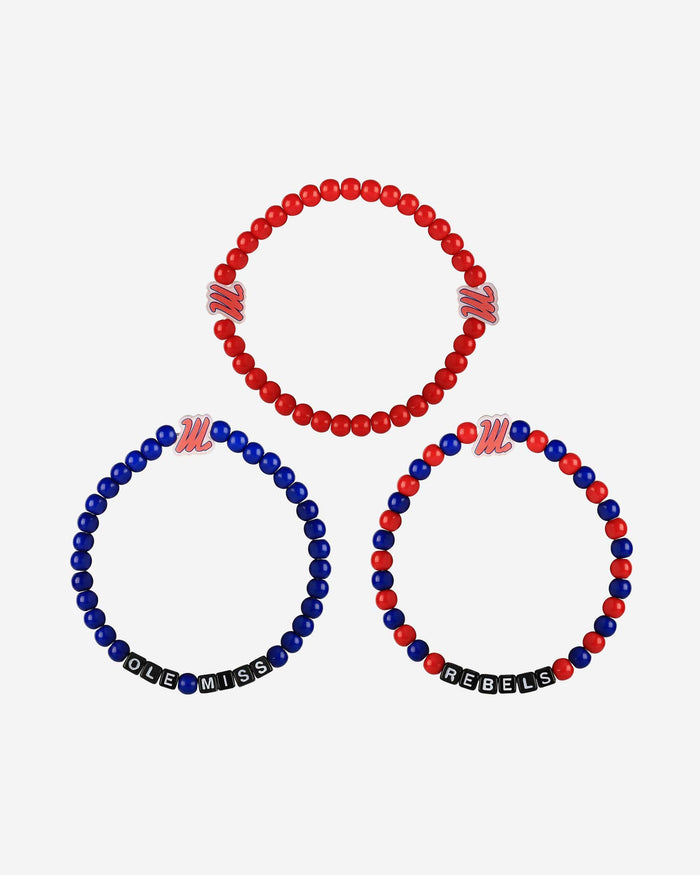 Ole Miss Rebels 3 Pack Beaded Friendship Bracelet FOCO - FOCO.com