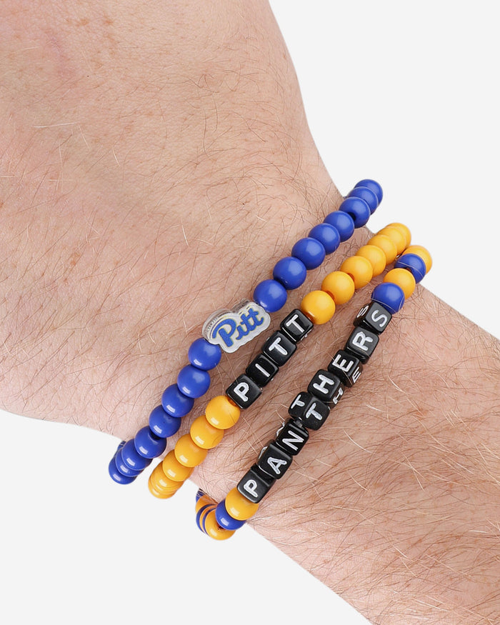 Pittsburgh Panthers 3 Pack Beaded Friendship Bracelet FOCO - FOCO.com