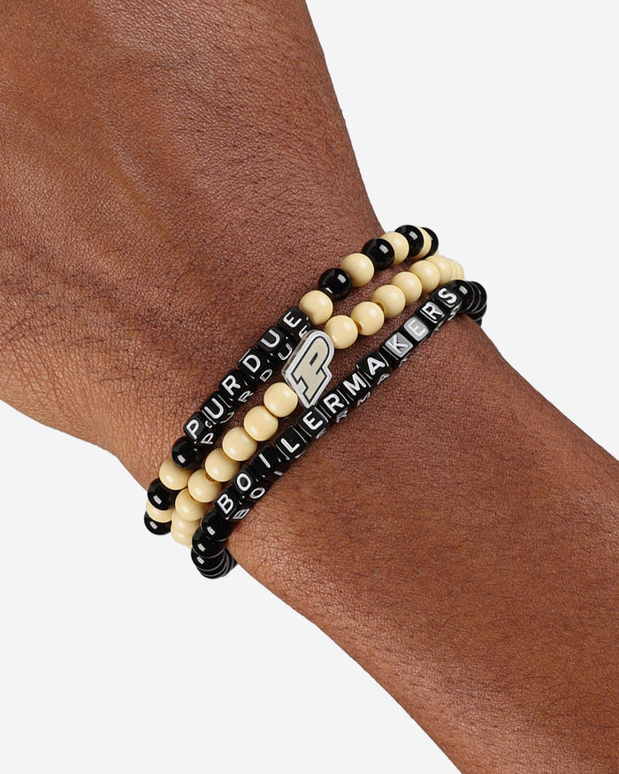 Purdue Boilermakers 3 Pack Beaded Friendship Bracelet FOCO - FOCO.com