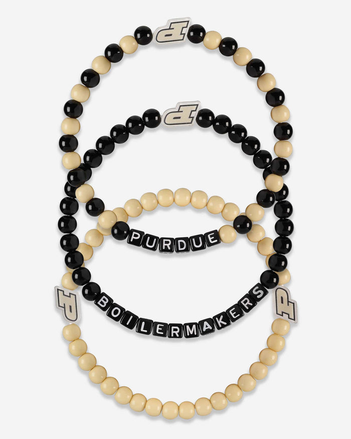 Purdue Boilermakers 3 Pack Beaded Friendship Bracelet FOCO - FOCO.com