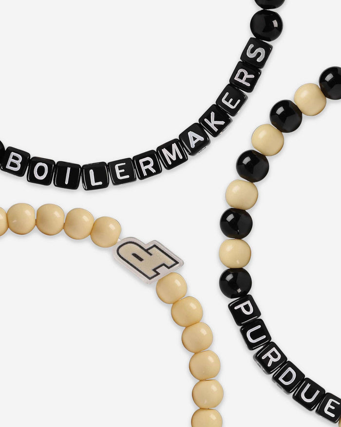 Purdue Boilermakers 3 Pack Beaded Friendship Bracelet FOCO - FOCO.com