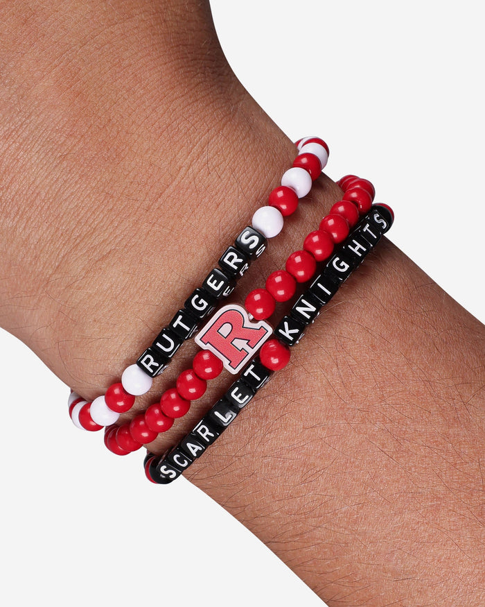 Rutgers Scarlet Knights 3 Pack Beaded Friendship Bracelet FOCO - FOCO.com