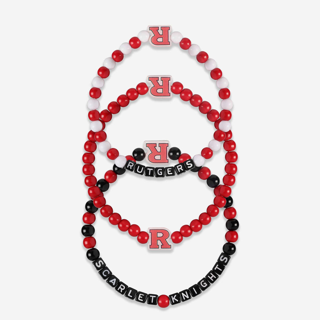 Rutgers Scarlet Knights 3 Pack Beaded Friendship Bracelet FOCO - FOCO.com