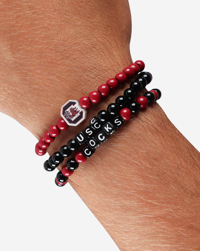 South Carolina Gamecocks 3 Pack Beaded Friendship Bracelet FOCO - FOCO.com