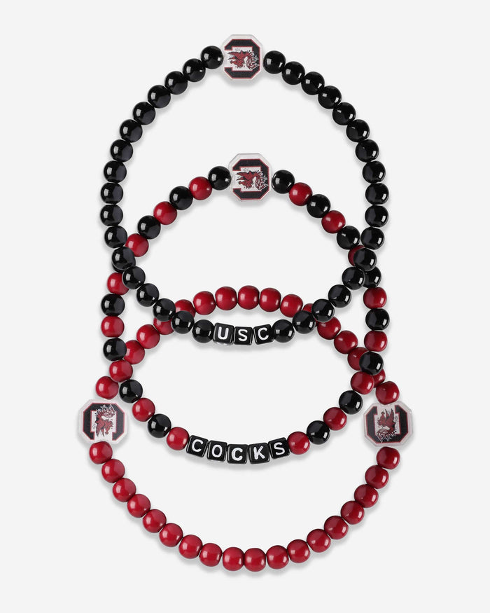 South Carolina Gamecocks 3 Pack Beaded Friendship Bracelet FOCO - FOCO.com