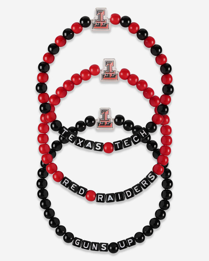 Texas Tech Red Raiders 3 Pack Beaded Friendship Bracelet FOCO - FOCO.com