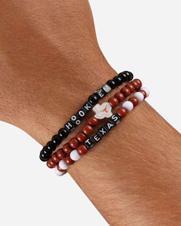 Texas Longhorns 3 Pack Beaded Friendship Bracelet FOCO - FOCO.com