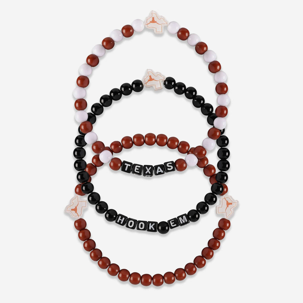 Texas Longhorns 3 Pack Beaded Friendship Bracelet FOCO - FOCO.com