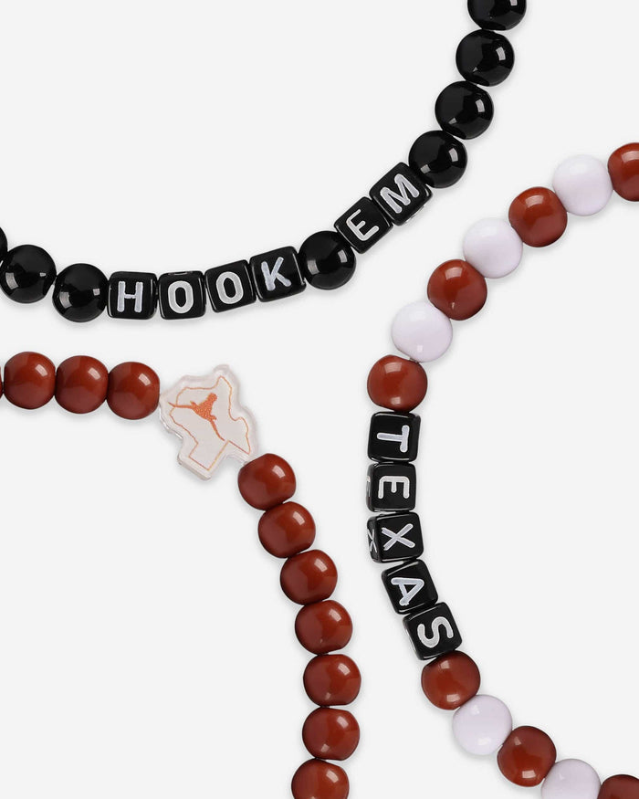 Texas Longhorns 3 Pack Beaded Friendship Bracelet FOCO - FOCO.com