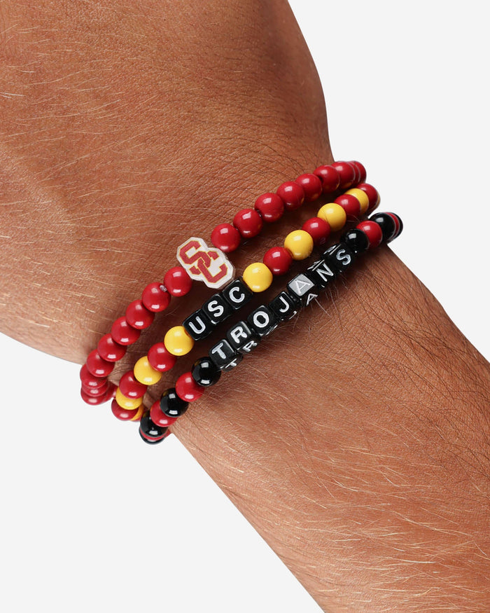 USC Trojans 3 Pack Beaded Friendship Bracelet FOCO - FOCO.com