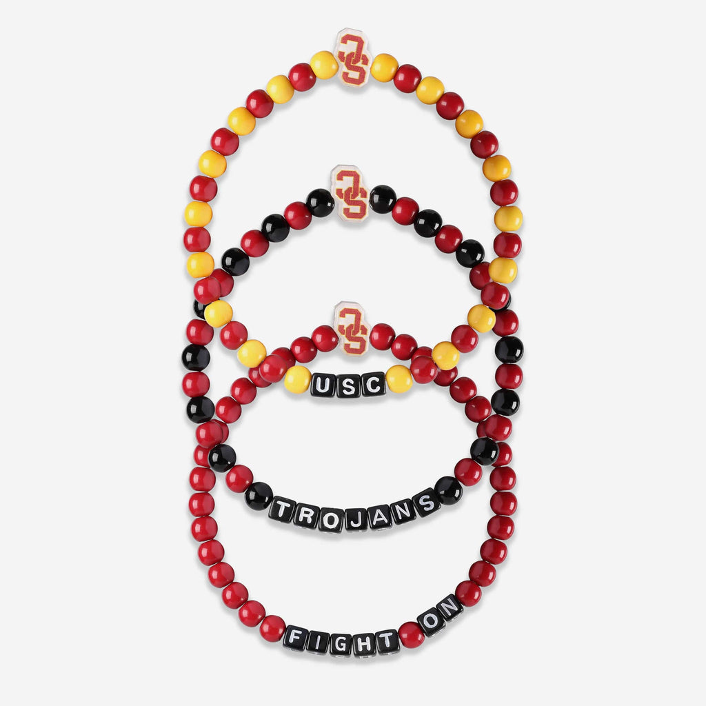 USC Trojans 3 Pack Beaded Friendship Bracelet FOCO - FOCO.com