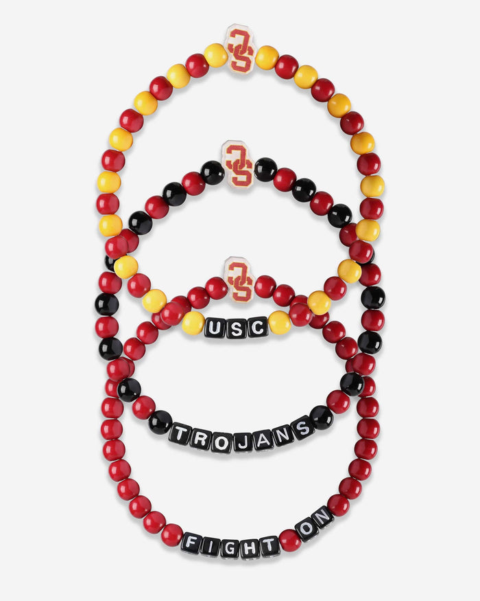 USC Trojans 3 Pack Beaded Friendship Bracelet FOCO - FOCO.com