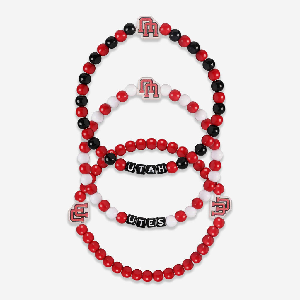 Utah Utes 3 Pack Beaded Friendship Bracelet FOCO - FOCO.com