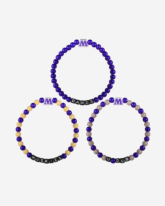 Washington Huskies 3 Pack Beaded Friendship Bracelet FOCO - FOCO.com