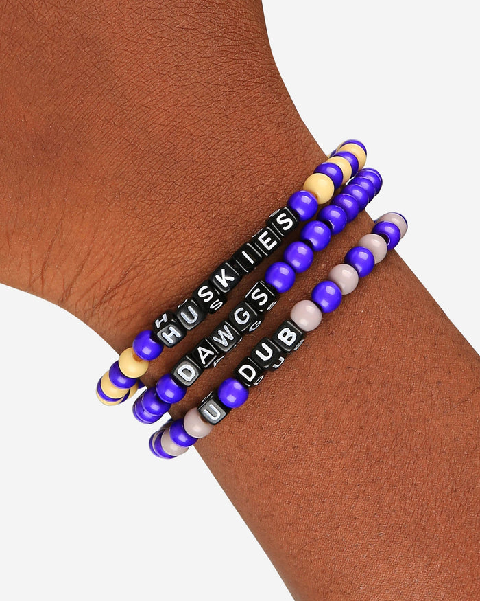 Washington Huskies 3 Pack Beaded Friendship Bracelet FOCO - FOCO.com