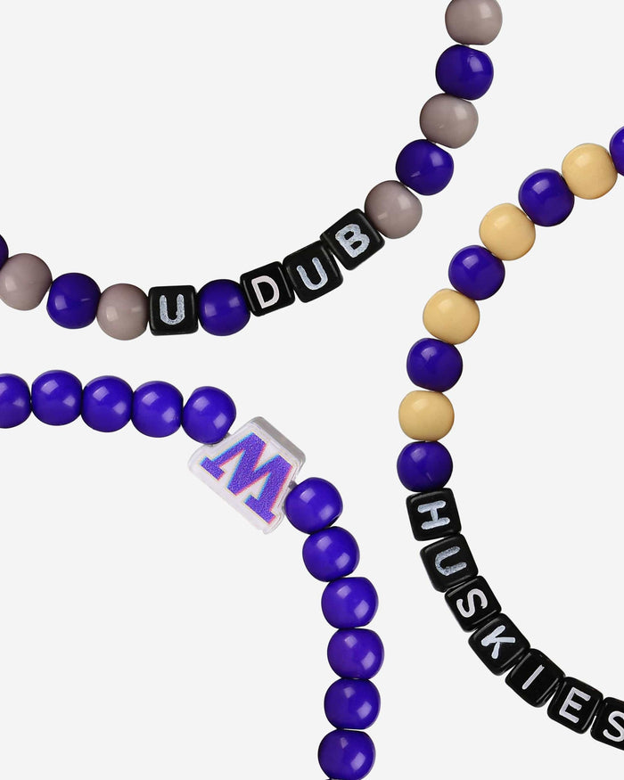 Washington Huskies 3 Pack Beaded Friendship Bracelet FOCO - FOCO.com