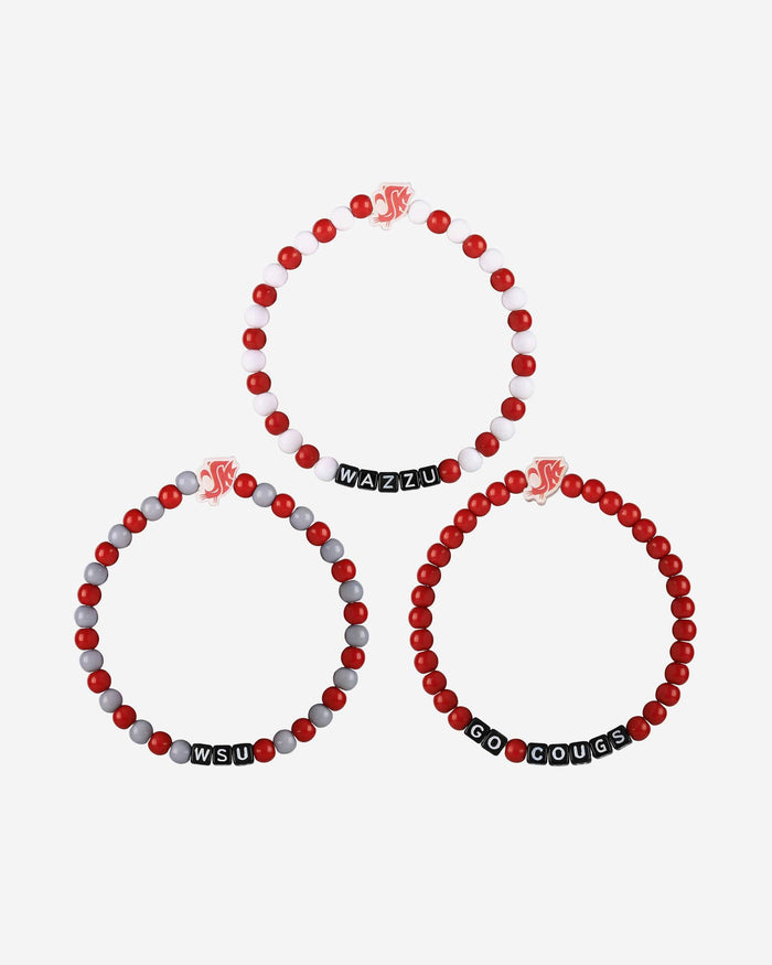 Washington State Cougars 3 Pack Beaded Friendship Bracelet FOCO - FOCO.com