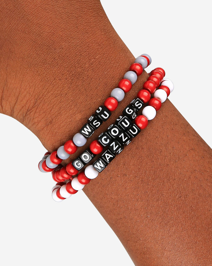 Washington State Cougars 3 Pack Beaded Friendship Bracelet FOCO - FOCO.com