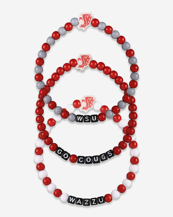 Washington State Cougars 3 Pack Beaded Friendship Bracelet FOCO - FOCO.com