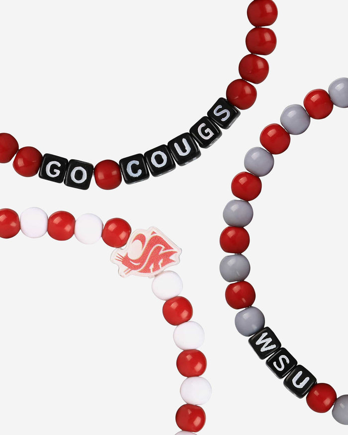 Washington State Cougars 3 Pack Beaded Friendship Bracelet FOCO - FOCO.com