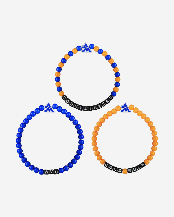 West Virginia Mountaineers 3 Pack Beaded Friendship Bracelet FOCO - FOCO.com