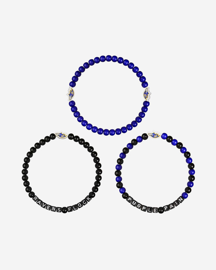 Baltimore Ravens 3 Pack Beaded Friendship Bracelet FOCO - FOCO.com