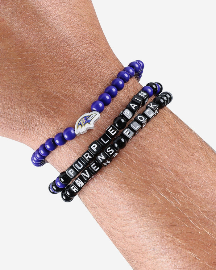 Baltimore Ravens 3 Pack Beaded Friendship Bracelet FOCO - FOCO.com