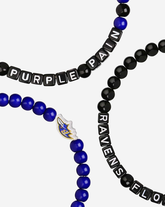 Baltimore Ravens 3 Pack Beaded Friendship Bracelet FOCO - FOCO.com