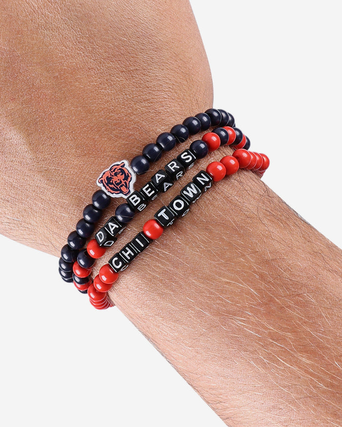 Chicago Bears 3 Pack Beaded Friendship Bracelet FOCO - FOCO.com