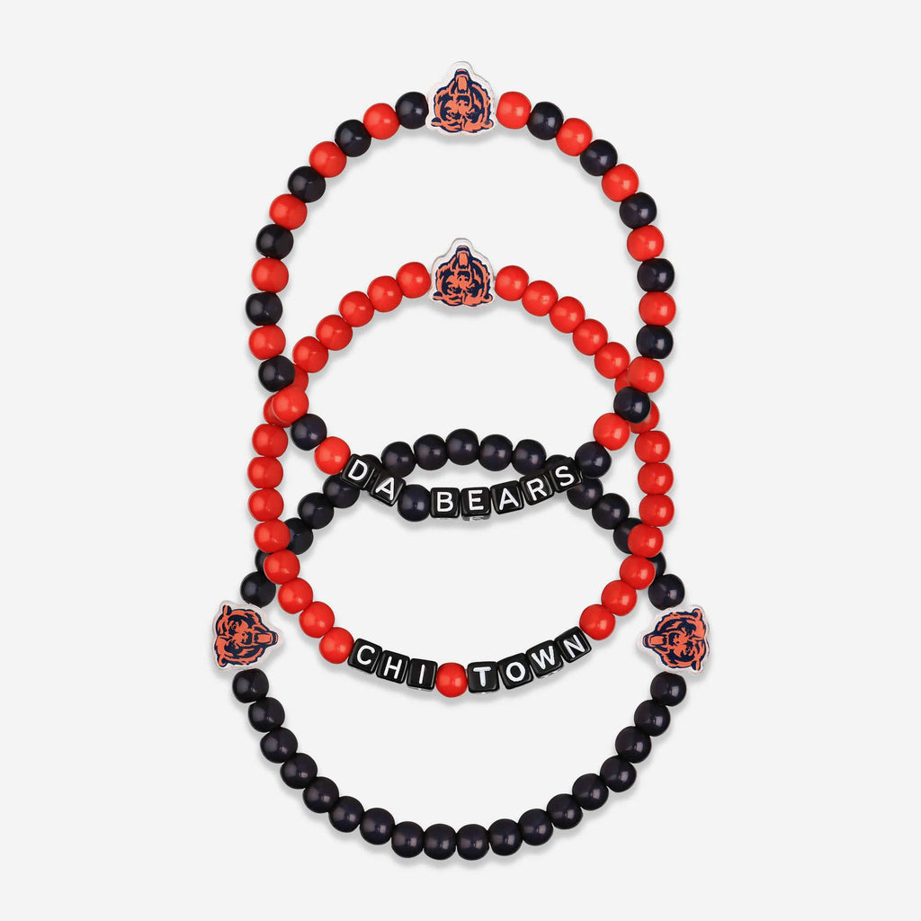 Chicago Bears 3 Pack Beaded Friendship Bracelet FOCO - FOCO.com