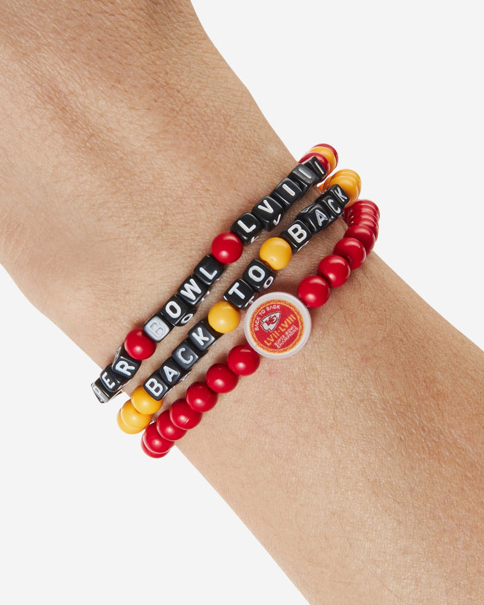 Kansas City Chiefs Super Bowl LVIII Champions 3 Pack Beaded Friendship Bracelet FOCO - FOCO.com