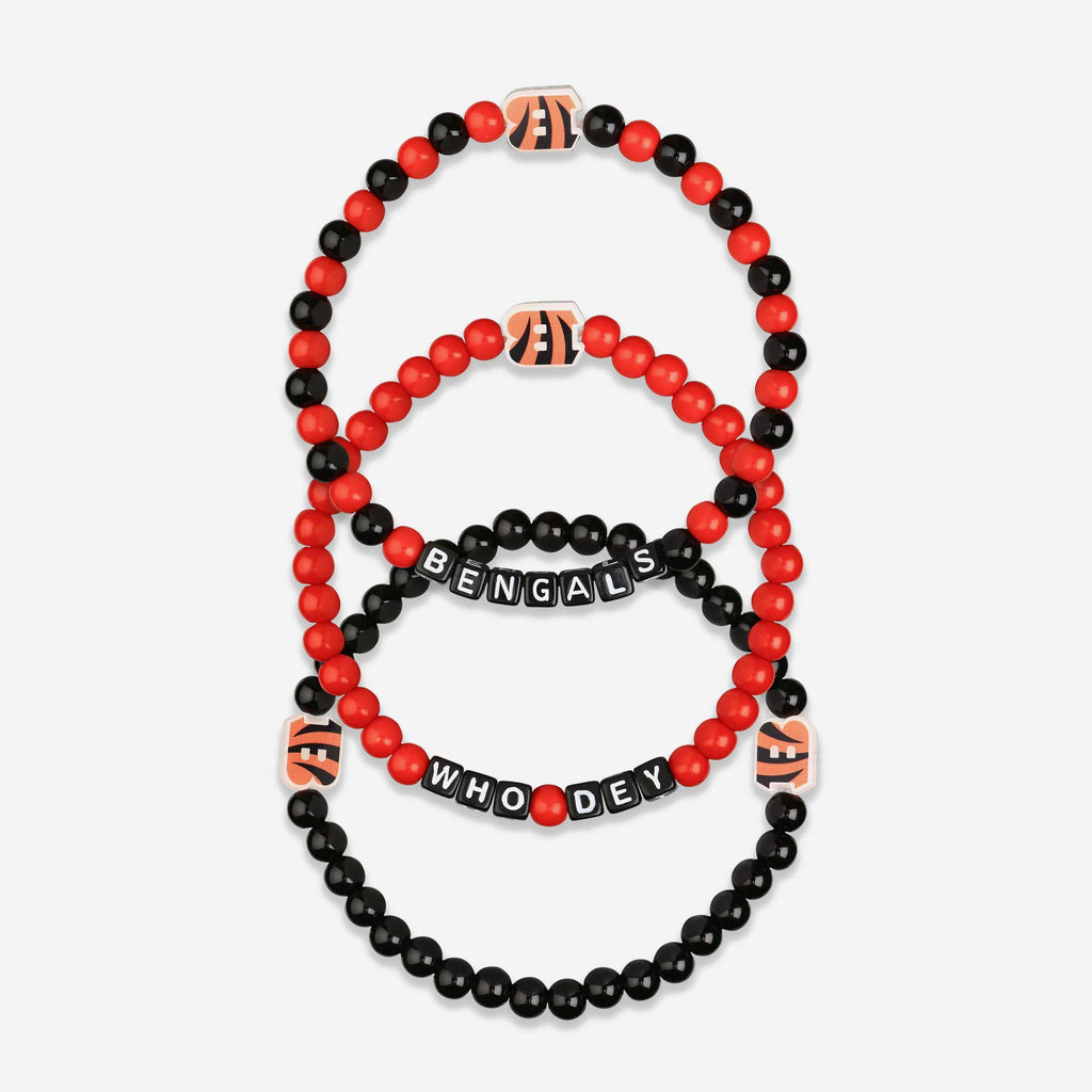 Cincinnati Bengals 3 Pack Beaded Friendship Bracelet FOCO - FOCO.com