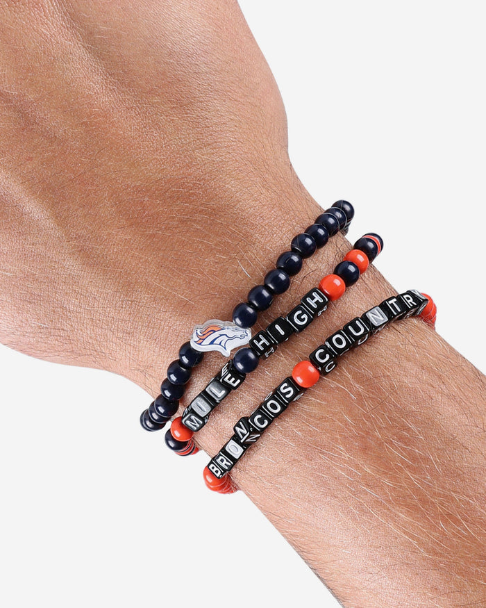 Denver Broncos 3 Pack Beaded Friendship Bracelet FOCO - FOCO.com