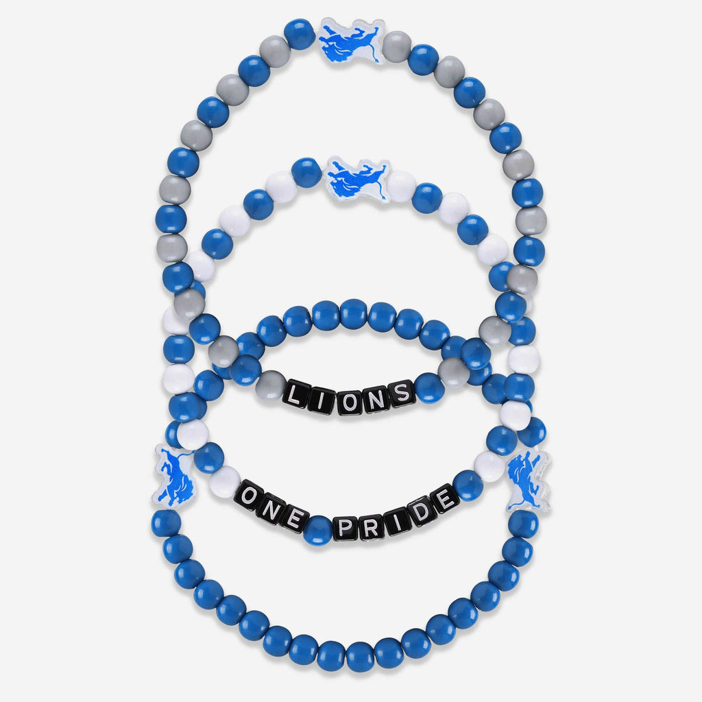 Detroit Lions 3 Pack Beaded Friendship Bracelet FOCO - FOCO.com