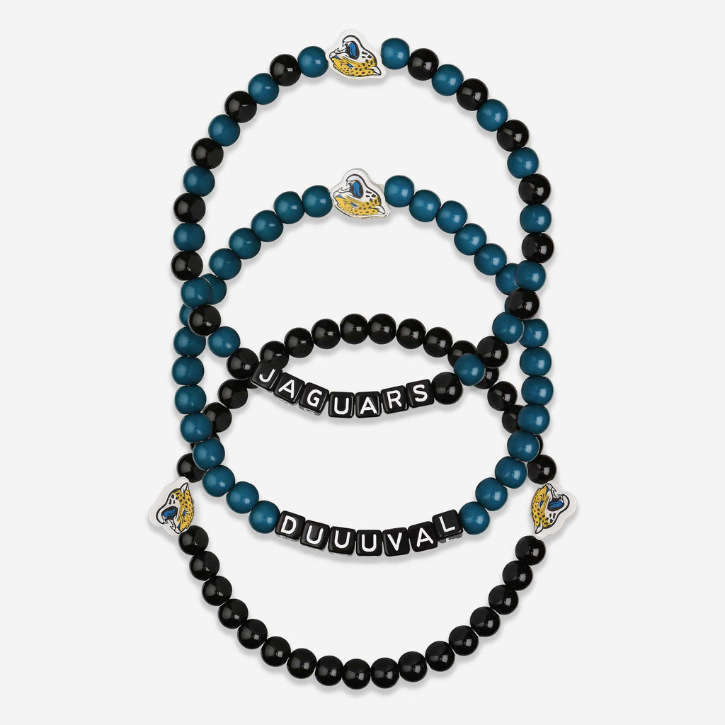 Jacksonville Jaguars 3 Pack Beaded Friendship Bracelet FOCO - FOCO.com