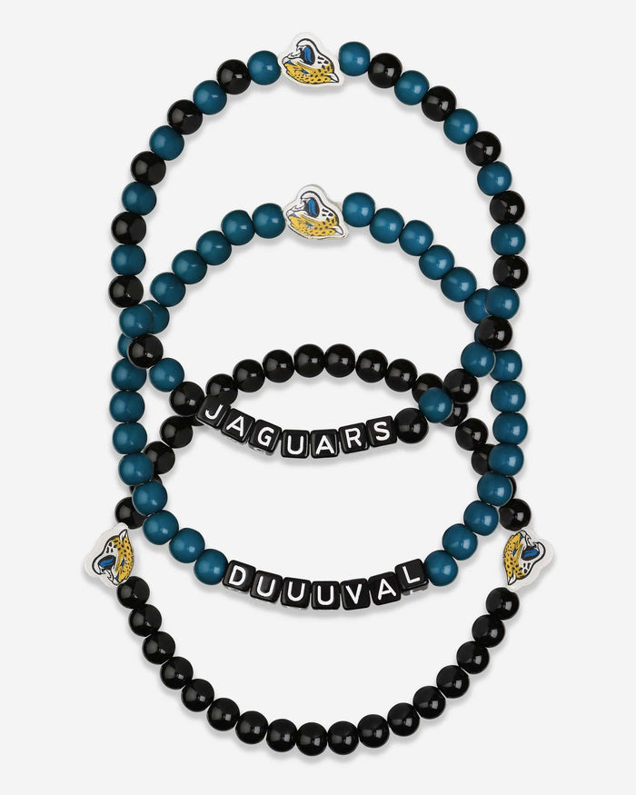 Jacksonville Jaguars 3 Pack Beaded Friendship Bracelet FOCO - FOCO.com