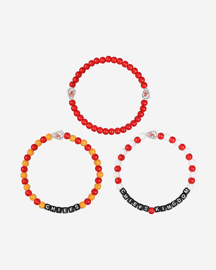 Kansas City Chiefs 3 Pack Beaded Friendship Bracelet FOCO - FOCO.com