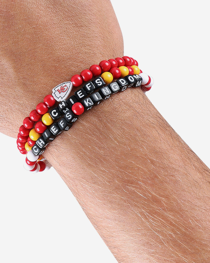 Kansas City Chiefs 3 Pack Beaded Friendship Bracelet FOCO - FOCO.com