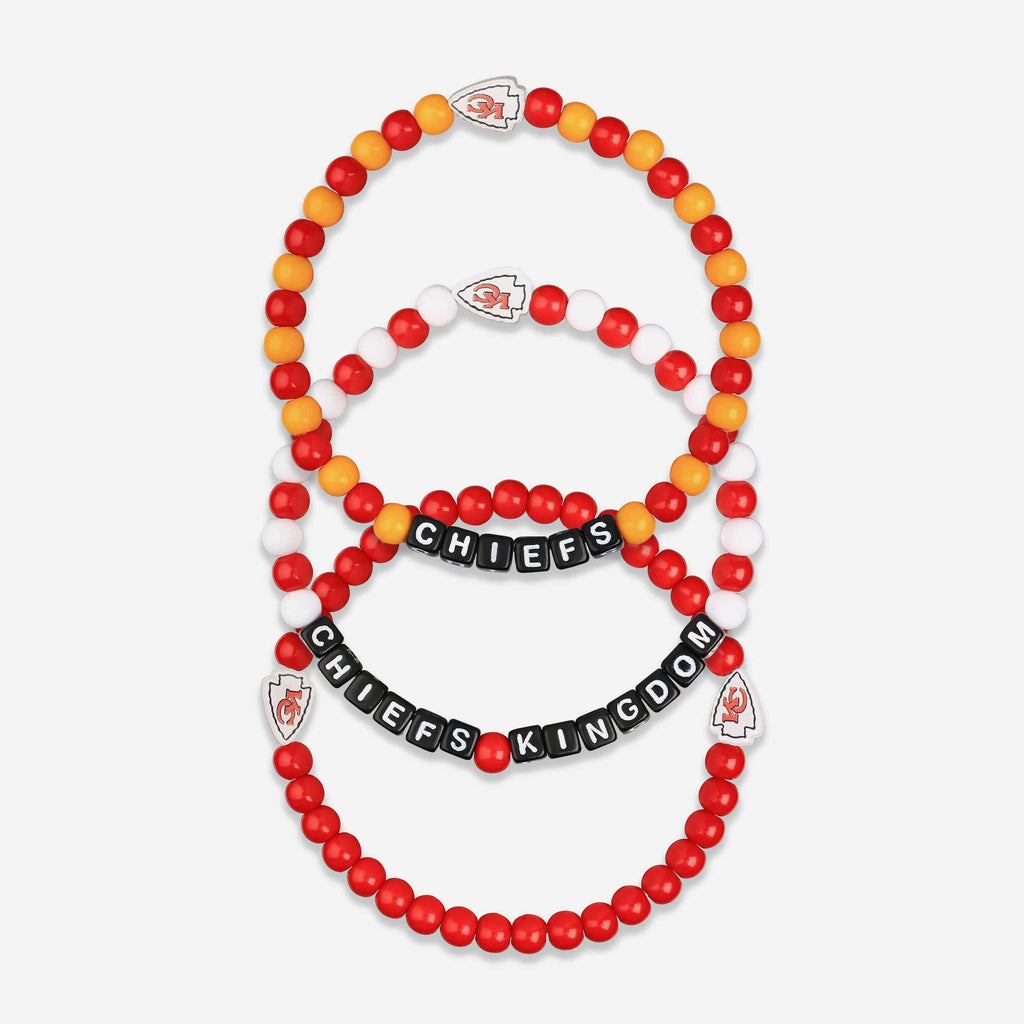 Kansas City Chiefs 3 Pack Beaded Friendship Bracelet FOCO - FOCO.com