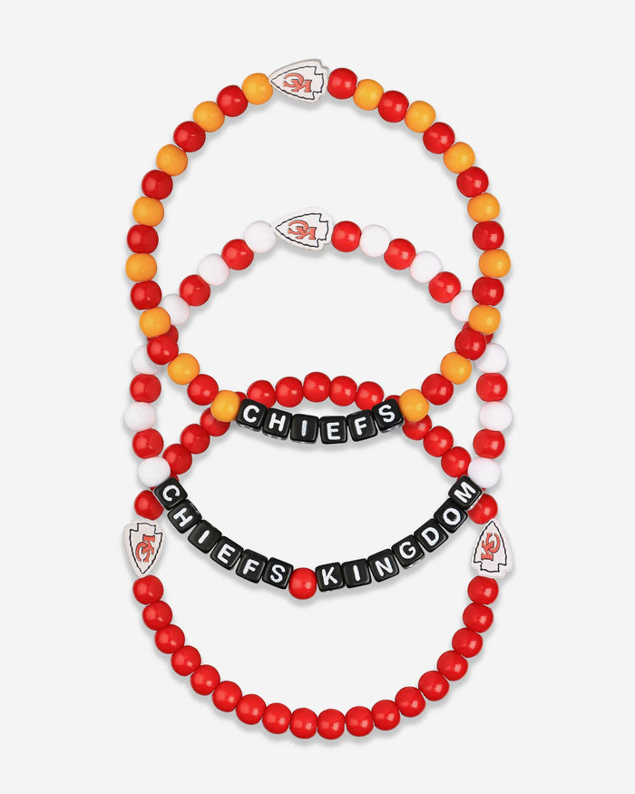 Kansas City Chiefs 3 Pack Beaded Friendship Bracelet FOCO - FOCO.com