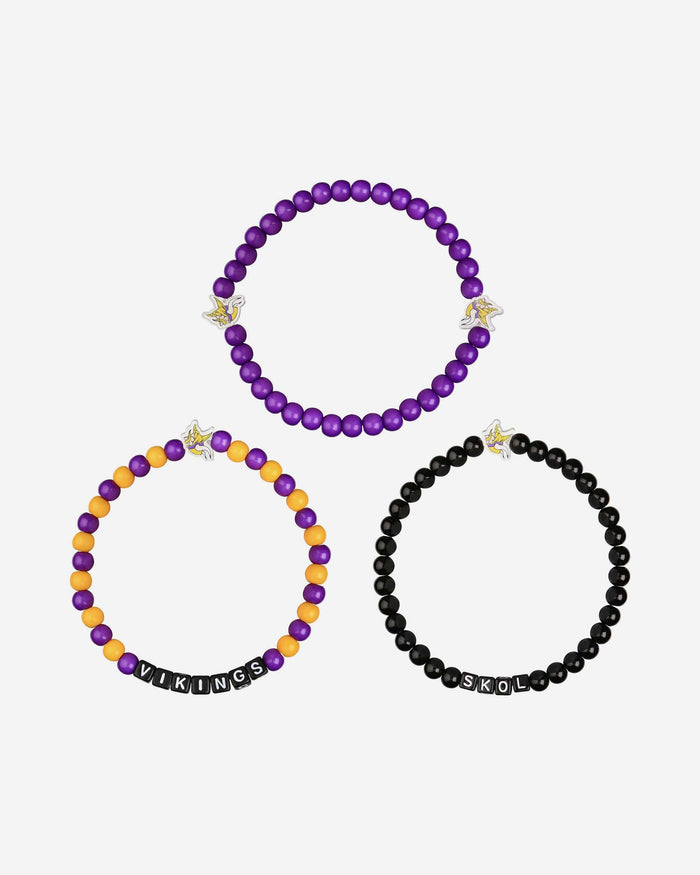 Minnesota Vikings 3 Pack Beaded Friendship Bracelet FOCO - FOCO.com