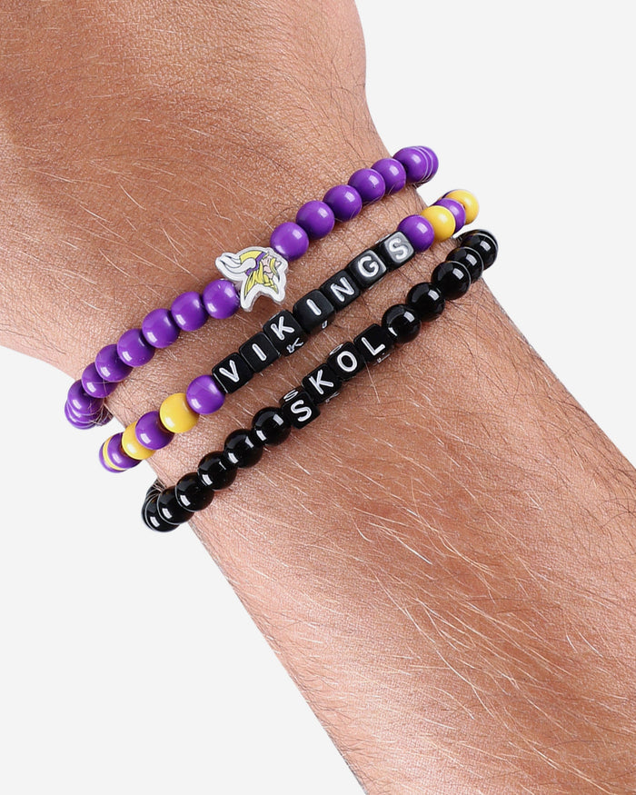 Minnesota Vikings 3 Pack Beaded Friendship Bracelet FOCO - FOCO.com