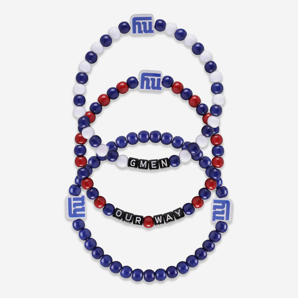 New York Giants 3 Pack Beaded Friendship Bracelet FOCO - FOCO.com