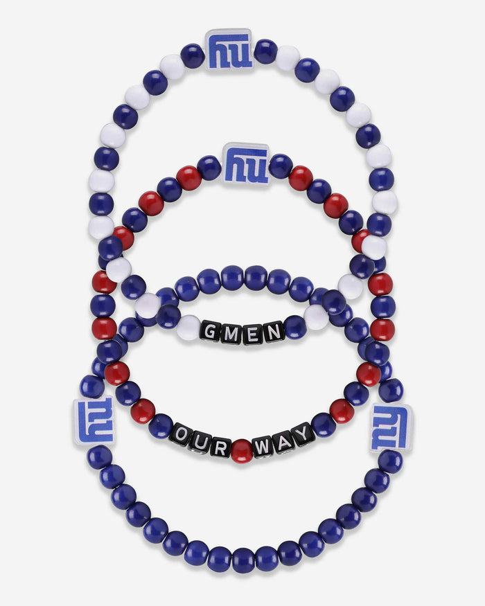 New York Giants 3 Pack Beaded Friendship Bracelet FOCO - FOCO.com