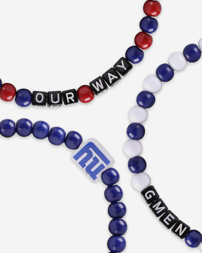 New York Giants 3 Pack Beaded Friendship Bracelet FOCO - FOCO.com